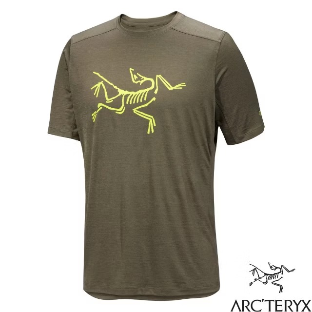 【ARCTERYX 始祖鳥】男 Ionia頂級美麗諾羊毛短袖圓領排汗衣/X000006796-30571 龍紋綠/光束黃✿30E010